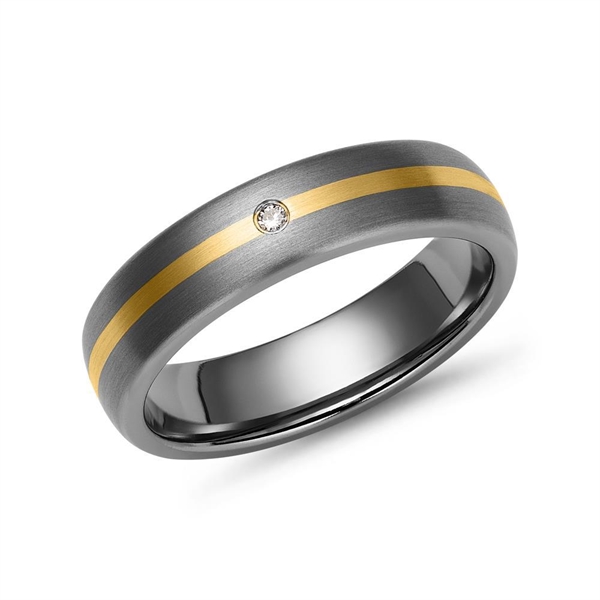 Vielsesring Titanium Guld Med Diamant