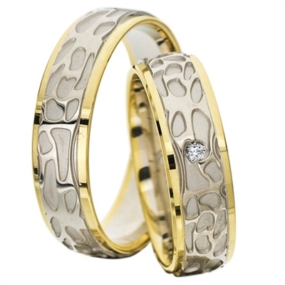 Vielsesring Palladium Guld Med Diamant