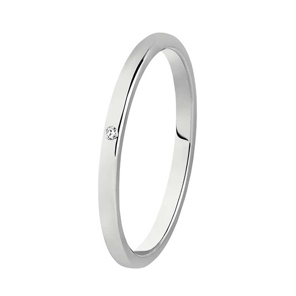 Bartoli Colibri Vielsesring Hvidguld Med Diamant